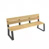 Banc urbain structure métallique et assise en bois