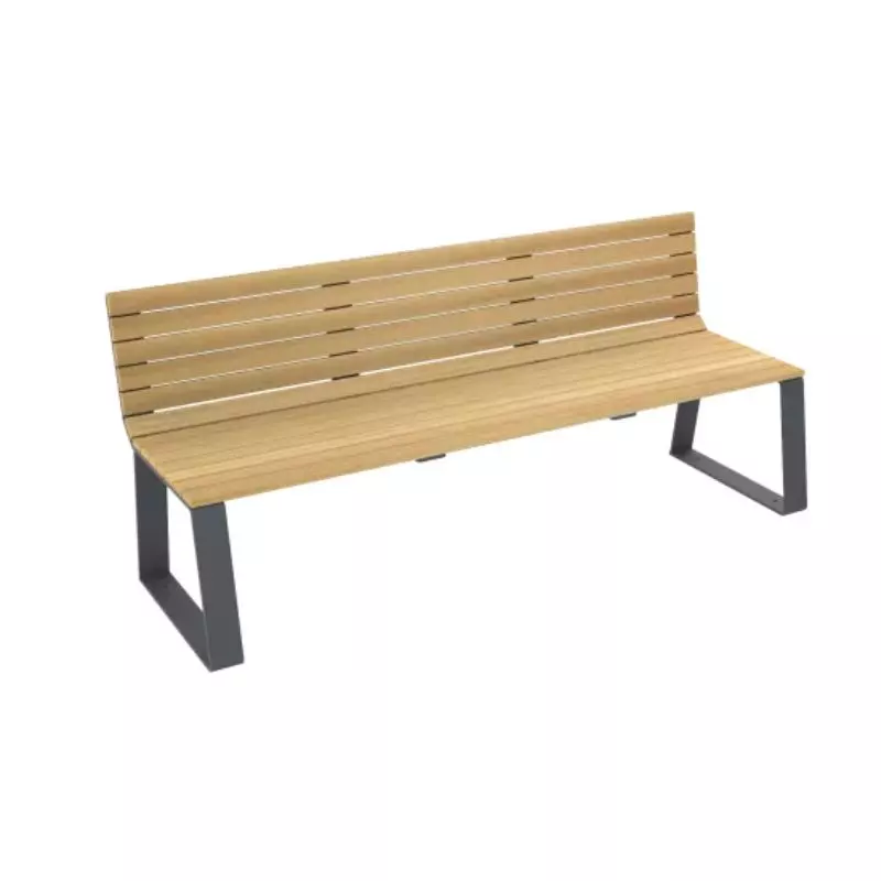 Banc urbain en métal et bois
