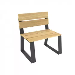 Banc une place en acier et bois