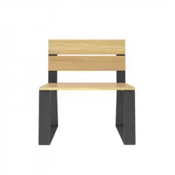 Banc individuel assise en bois et structure acier Banc individuel assise en bois et structure acier