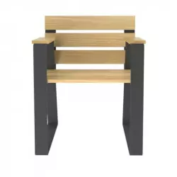 Fauteuil extérieur en bois et acier adapté PMR Fauteuil extérieur en bois et acier adapté PMR