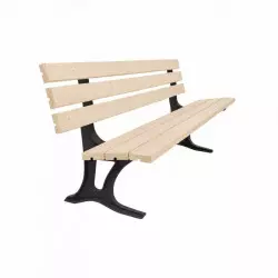 Banc pour extérieur en pin et piètement en fonte
