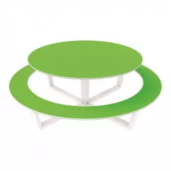 Table pique-nique-ronde-PEHD vert