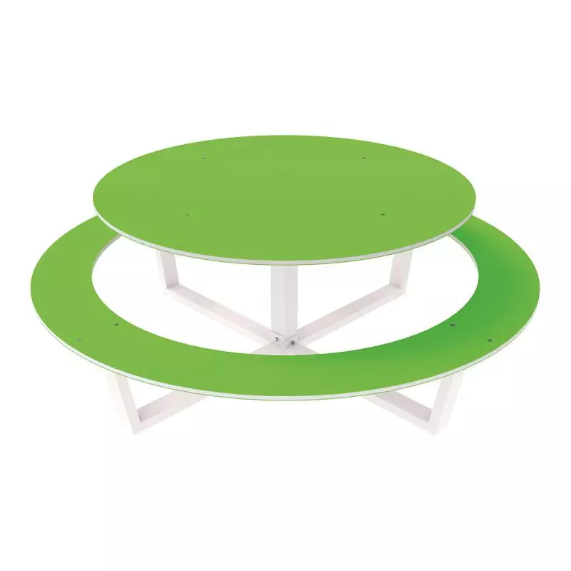 Table pique-nique-ronde-PEHD vert