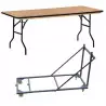 Lot de 10 tables pliantes bois et chariot de transport pour tables Lot de 10 tables pliantes bois et chariot de transport pour tables