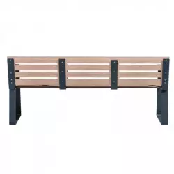 Banc collectivité acier et HPL ajouré coloris chêne clair