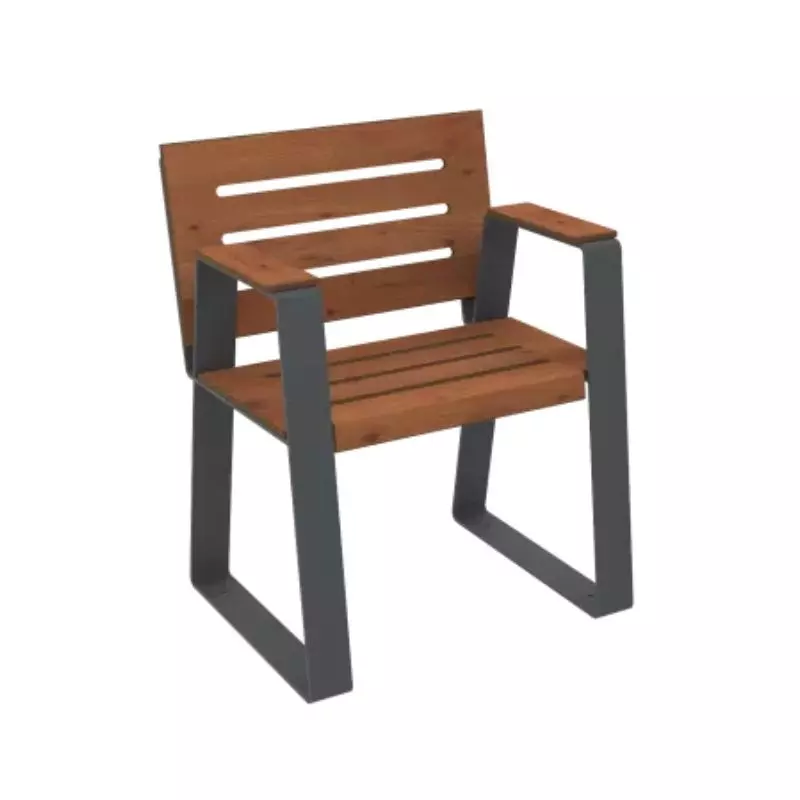 Fauteuil de ville pour PMR en HPL ajouré finition pin Tyrol