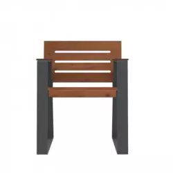 Banc 1 place pour sénior en acier et HPL ajouré pin Tyrol