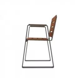 Structure métallique gris anthracite du fauteuil PMR en HPL