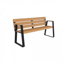 Banc sénior en lames de HPL finition teck