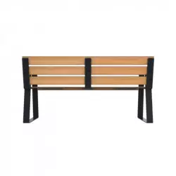 Banc personnes âgées structure métallique et assise/dossier lames HPL teck Banc personnes âgées structure métallique et assise/dossier lames HPL teck