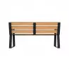 Banc personnes âgées structure métallique et assise/dossier lames HPL teck Banc personnes âgées structure métallique et assise/dossier lames HPL teck