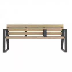 Banc PMR 3 places lames de compact HPL teintées chêne clair
