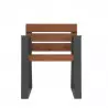 Fauteuil adapté PMR en acier et lames de compact finition pin Tyrol Fauteuil adapté PMR en acier et lames de compact finition pin Tyrol