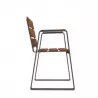 Structure en acier du fauteuil PMR avec lames HPL finition pin Tyrol Structure en acier du fauteuil PMR avec lames HPL finition pin Tyrol