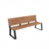 Banc de ville acier et HPL effet lames coloris pin Tyrol