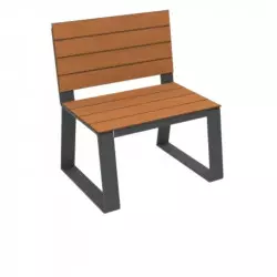 Fauteuil urbain en HPL effet lames teinté teck