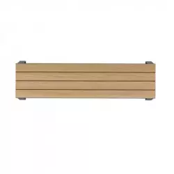 Banquette assise en HPL aspect lames coloris chêne clair