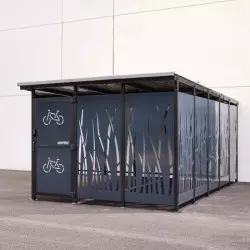 Abri vélos en métal avec bardage ajouré anthracite