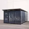 Abri vélos en métal avec bardage ajouré anthracite