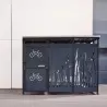 Abri cycles sécurisé gris anthracite
