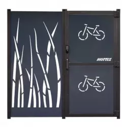 Abri deux roues sécurisé en acier ajouré gris anthracite