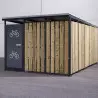 Abri pour vélos en acier avec bardage en bois