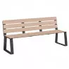 Banc de ville en acier et lames HPL chêne clair Banc de ville en acier et lames HPL chêne clair
