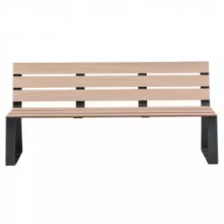 Banc extérieur en lames de HPL chêne clair Banc extérieur en lames de HPL chêne clair