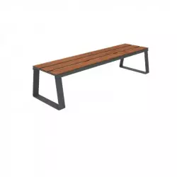 Banquette urbaine en lames de HPL coloris pin Tyrol
