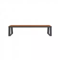 Banquette acier anthracite et assise lames de HPL pin Tyrol Banquette acier anthracite et assise lames de HPL pin Tyrol