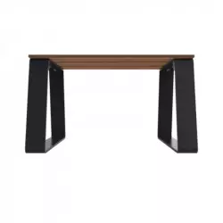 Assise urbaine structure acier anthracite et lames HPL teck