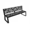 Banc métallique gris anthracite avec découpe laser