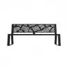 Banc urbain en métal anthracite avec découpe laser effet cailloux
