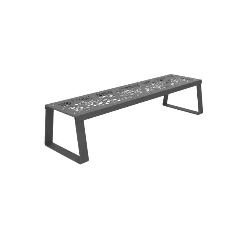 Banquette urbaine en métal ciselé gris anthracite