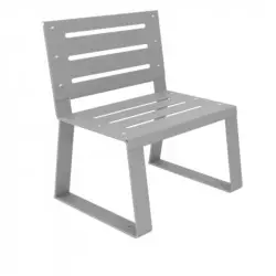 Fauteuil urbain en acier ajouré gris alu