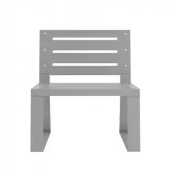 Fauteuil public en métal ajouré coloris gris alu 9006