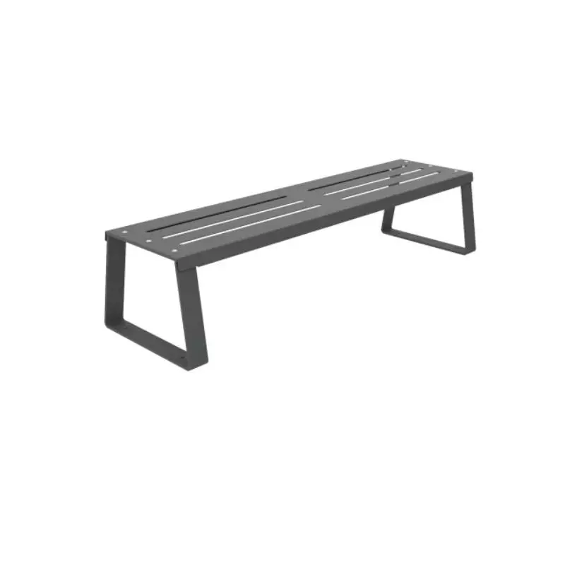 Banquette urbaine en métal ajouré gris anthracite