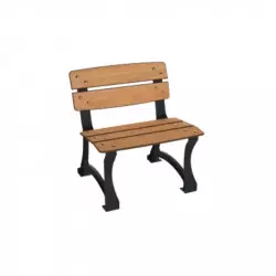 Fauteuil urbain en HPL lames finition teck et fonte