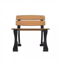 Fauteuil urbain HPL coloris teck et piètement fonte Fauteuil urbain HPL coloris teck et piètement fonte