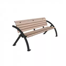 Banc public en HPL effet lames chêne clair