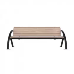 Banc extérieur en acier et HPL finition lames chêne clair Banc extérieur en acier et HPL finition lames chêne clair