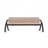 Banc extérieur en acier et HPL finition lames chêne clair Banc extérieur en acier et HPL finition lames chêne clair