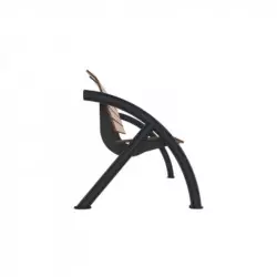 Structure en acier gris anthracite du banc urbain Structure en acier gris anthracite du banc urbain
