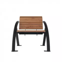 Fauteuil public HPL effet lames avec accoudoirs Fauteuil public HPL effet lames avec accoudoirs