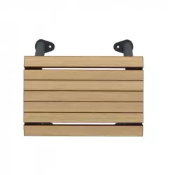 Assise de la banquette 1 place en stratifié compact effet lames chêne clair Assise de la banquette 1 place en stratifié compact effet lames chêne clair