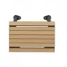 Assise de la banquette 1 place en stratifié compact effet lames chêne clair Assise de la banquette 1 place en stratifié compact effet lames chêne clair