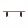 Banquette en acier et HPL effet lames finition teck Banquette en acier et HPL effet lames finition teck