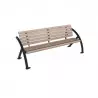 Banc public en acier et HPL lames chêne clair Banc public en acier et HPL lames chêne clair