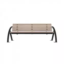 Banc urbain en lames de stratifié finition chêne clair Banc urbain en lames de stratifié finition chêne clair